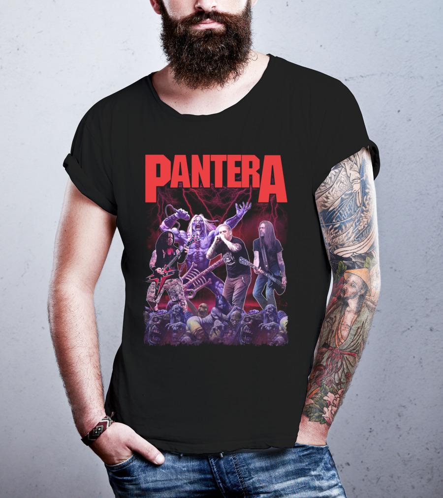 Pantera Live Electric Performance With Zombies And Purple Lightning T-Shirt