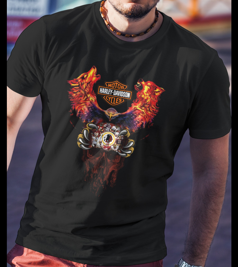 Harley Davidson Motor Cycles 121 Wr Washington Football Wolves T-Shirt