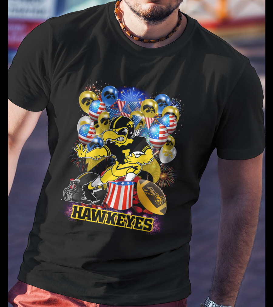 Ncaa Iowa Hawkeyes Football Celebration Balloons Fireworks T-Shirt