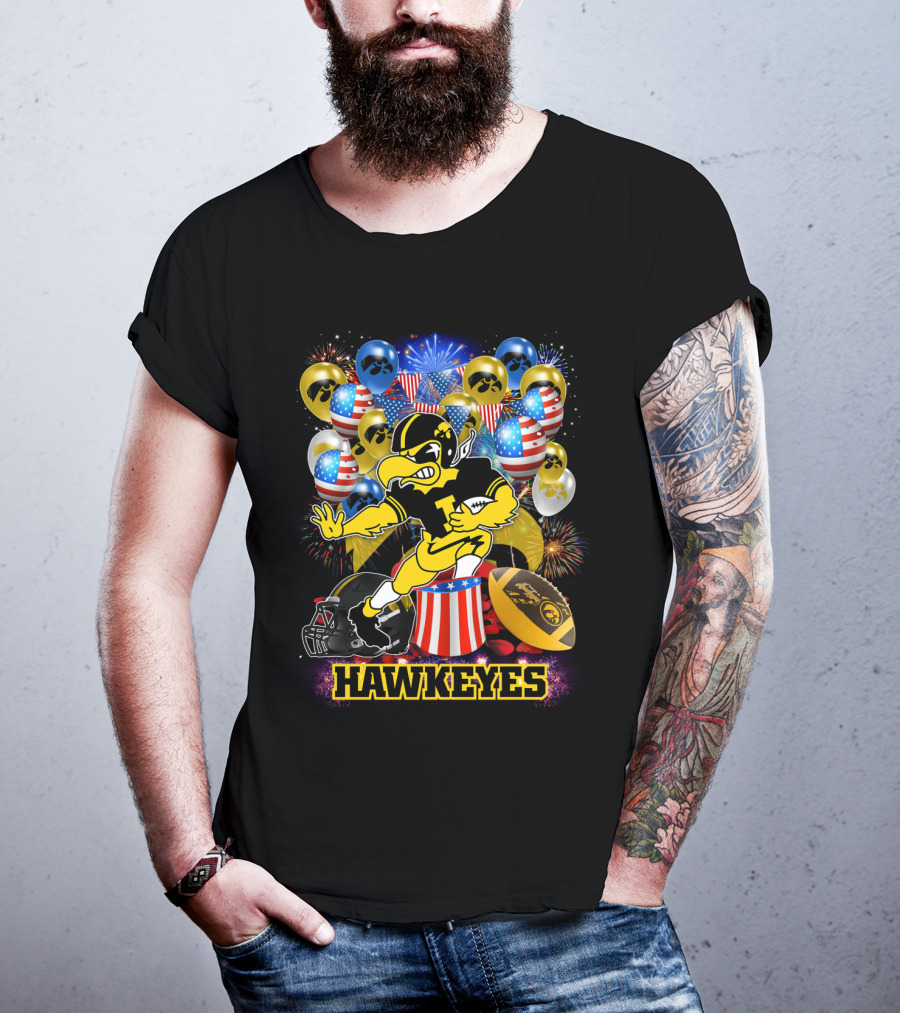 Ncaa Iowa Hawkeyes Football Celebration Balloons Fireworks T-Shirt