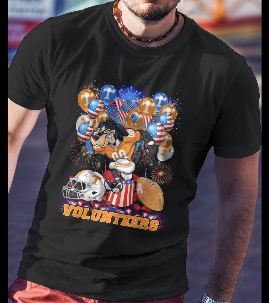 Ncaa Tennessee Volunteers Football Mascot Fireworks Balloons T-Shirt