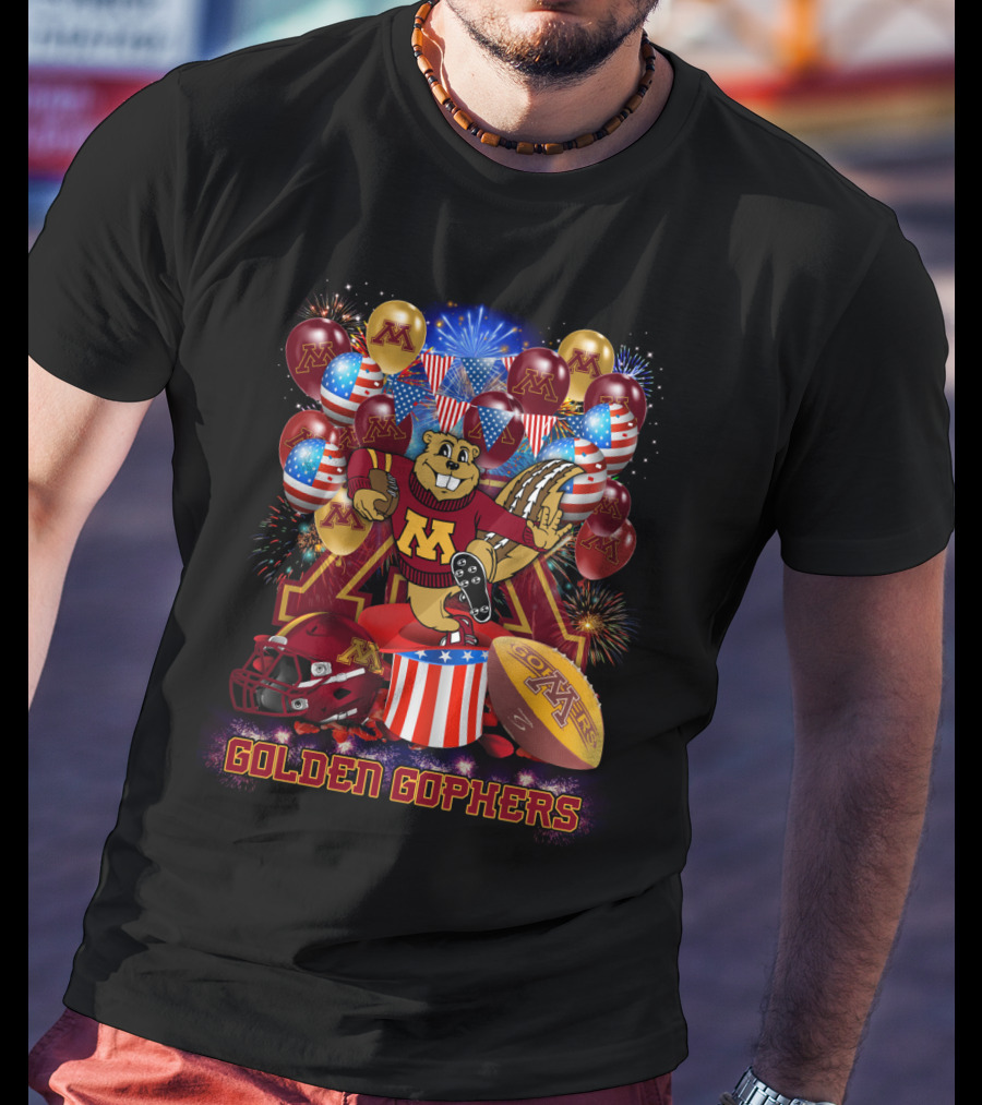 Ncaa2 Minnesota Golden Gophers Fireworks Celebration Mascot T-Shirt