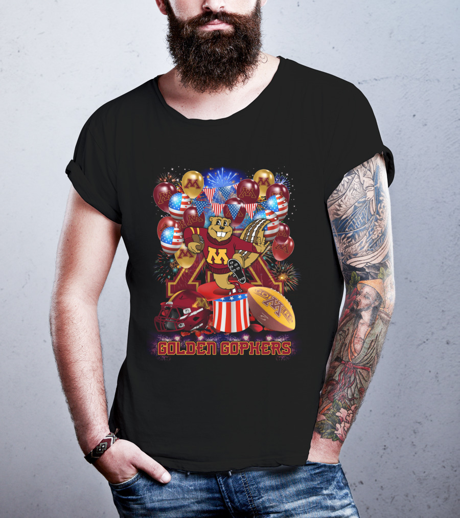 Ncaa2 Minnesota Golden Gophers Fireworks Celebration Mascot T-Shirt
