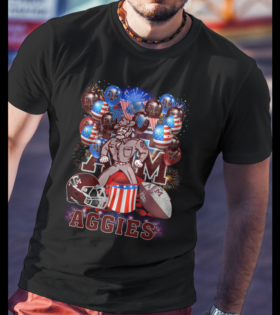 Ncaa2 Texas A&M Aggies Football Celebration With Fireworks And Balloons T-Shirt