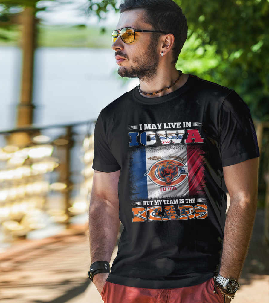 Iowa Flag Background Bears Team Pride T-Shirt