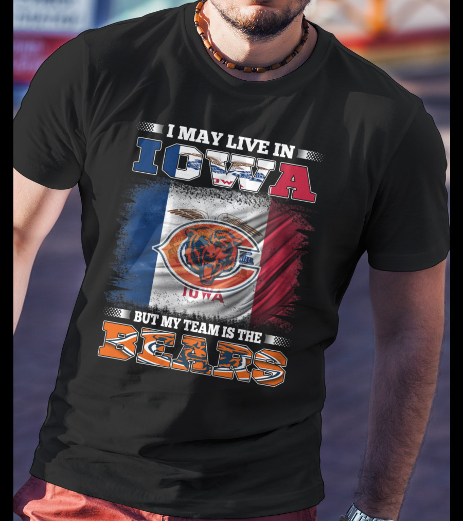 Iowa Flag Background Bears Team Pride T-Shirt