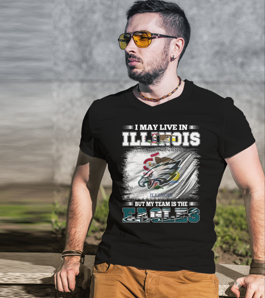 Illinois Residents Supporting Eagles Team With State Pride And Loyalty T-Shirt