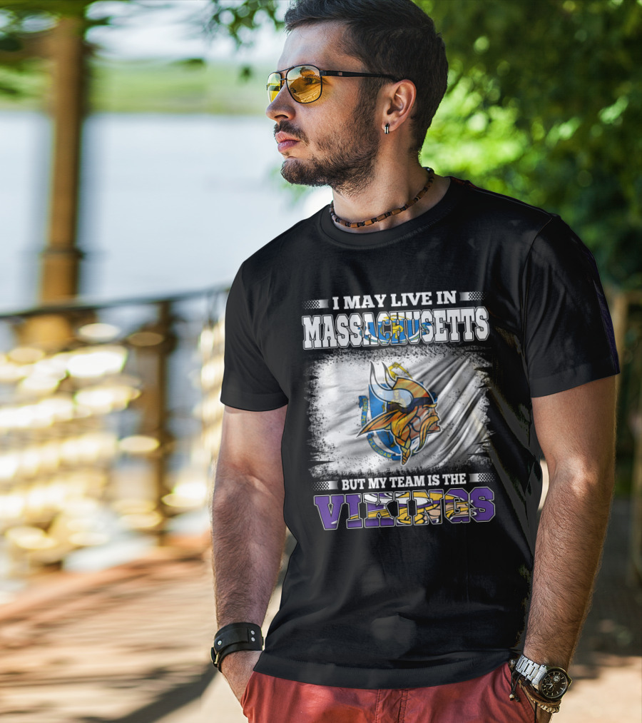 Massachusetts Pride NFL Vikings Team Loyalty Fan T-Shirt