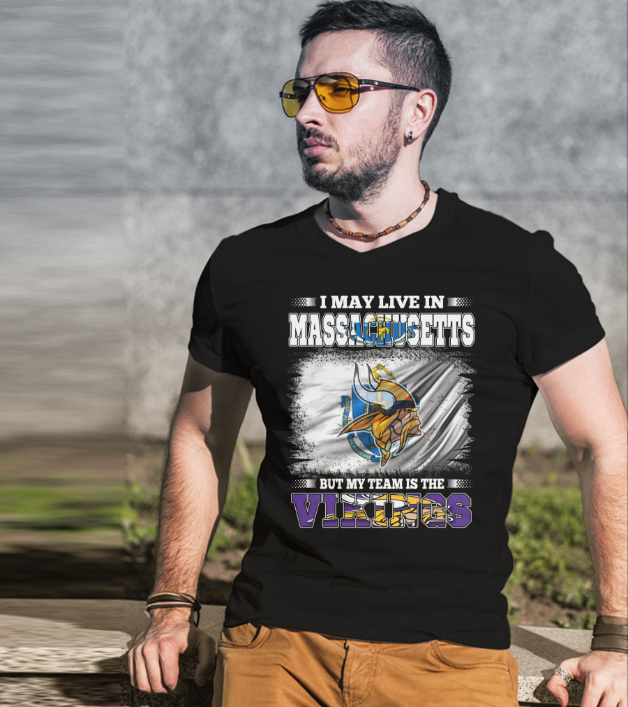 Massachusetts Pride NFL Vikings Team Loyalty Fan T-Shirt