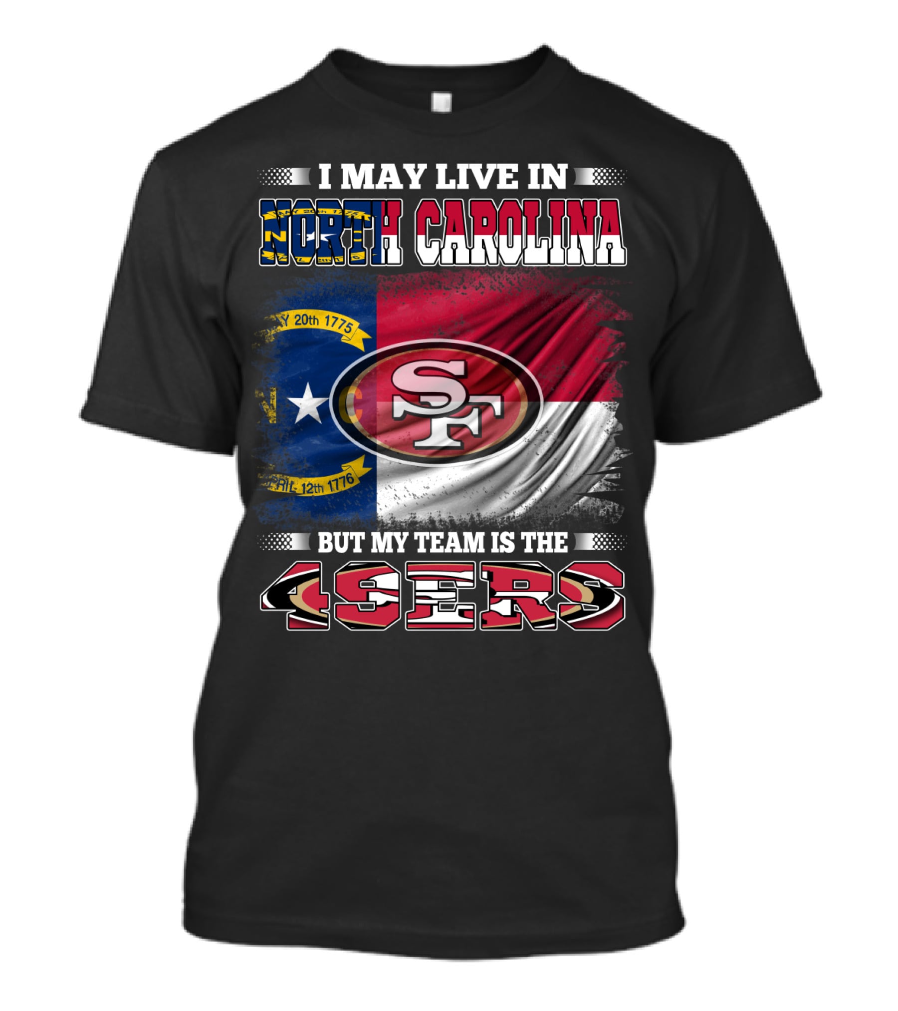 North Carolina Pride Meets 49ers Loyalty With State Flag And Team T-Shirt
