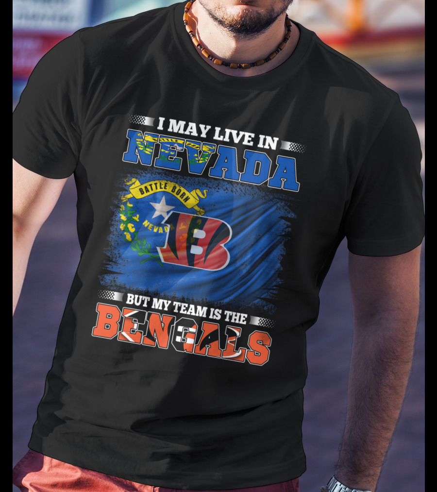 Nevada Pride With Bengals Team Allegiance And Flag T-Shirt