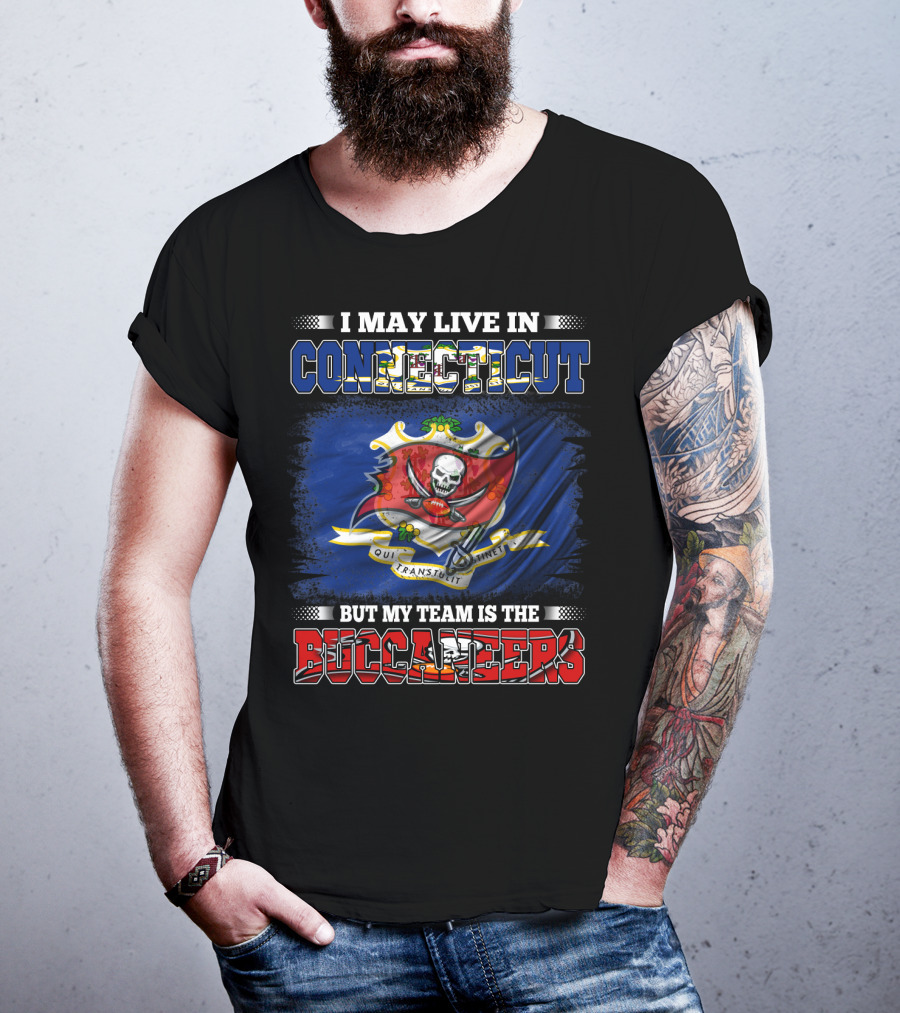 Connecticut Resident Loyal To Buccaneers With Crest And Skull Emblem T-Shirt
