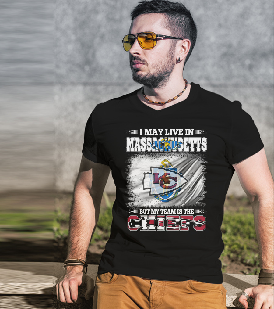 Massachusetts Resident Loyal To Kansas City Chiefs Football Team T-Shirt