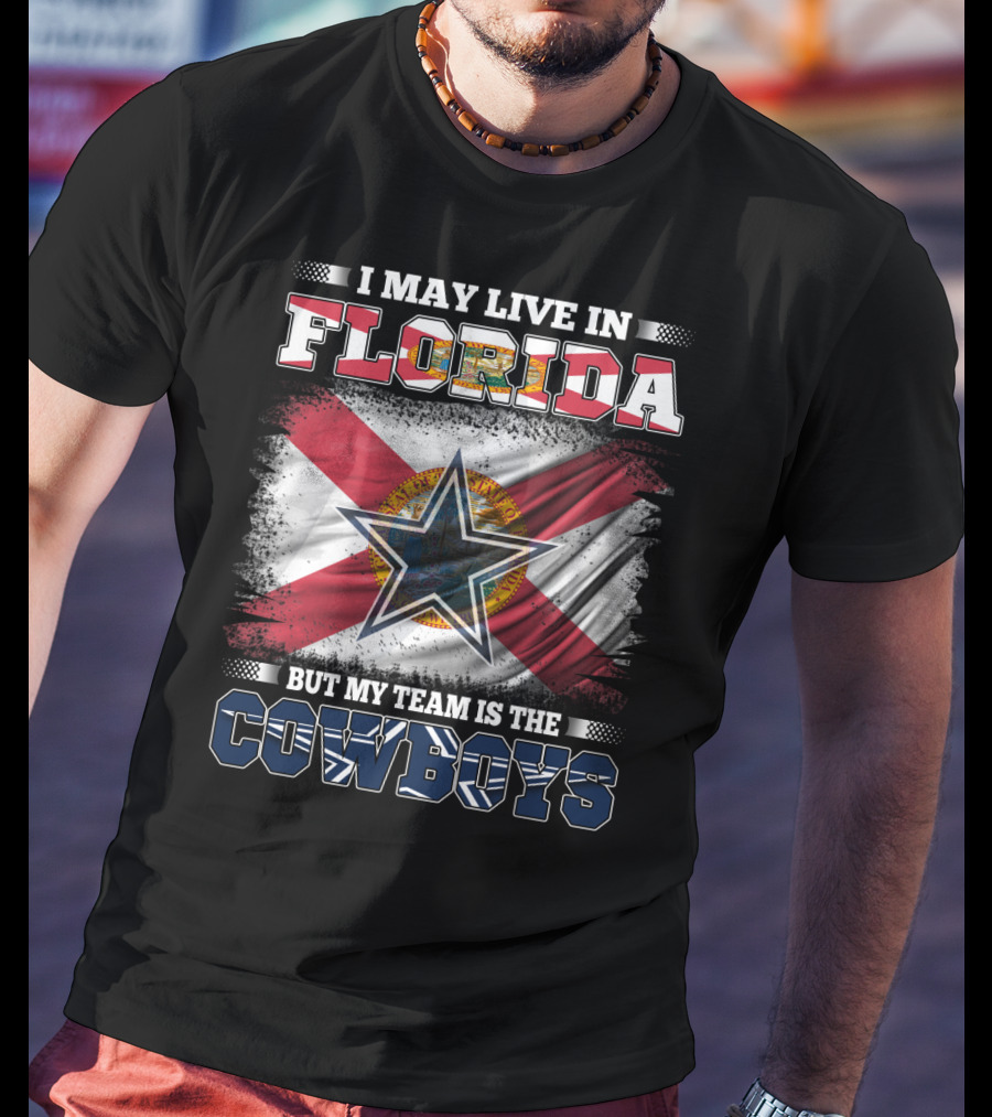 Florida Pride With Cowboys Fan Loyalty Flag T-Shirt
