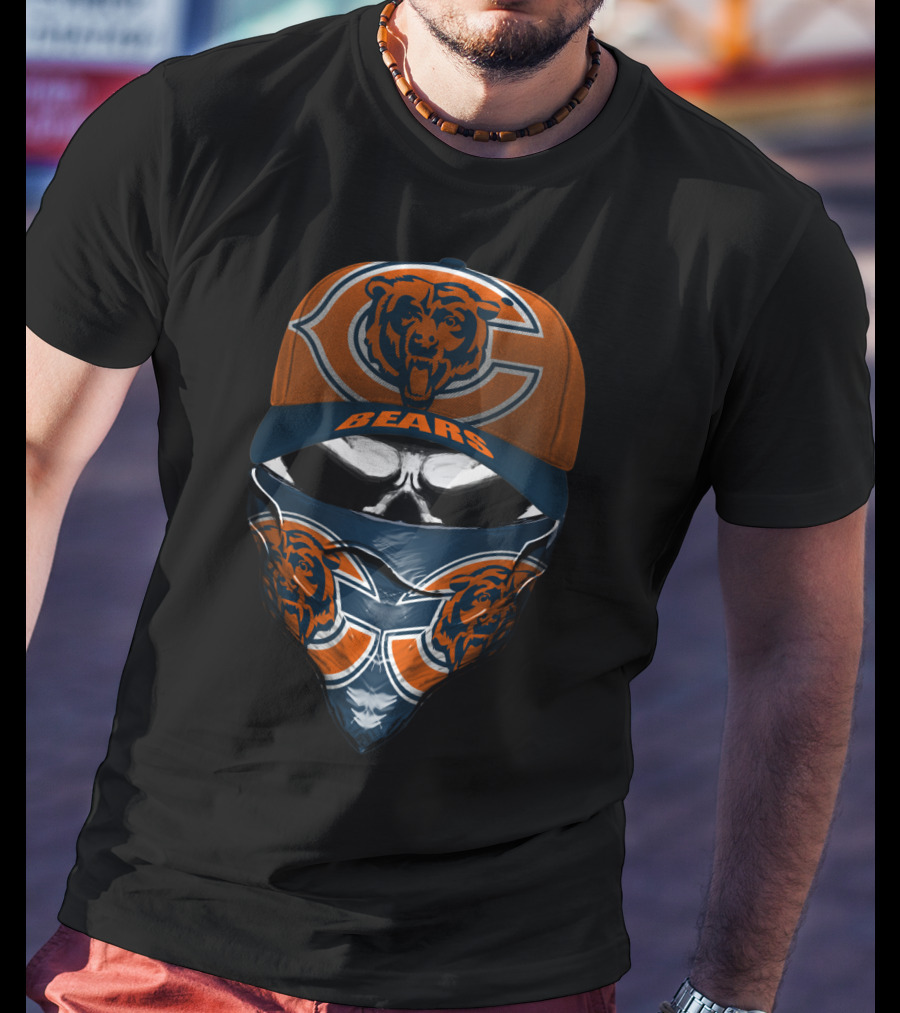 Chicago Bears Orange Logo Hat And Bandana Fan Gear T-Shirt