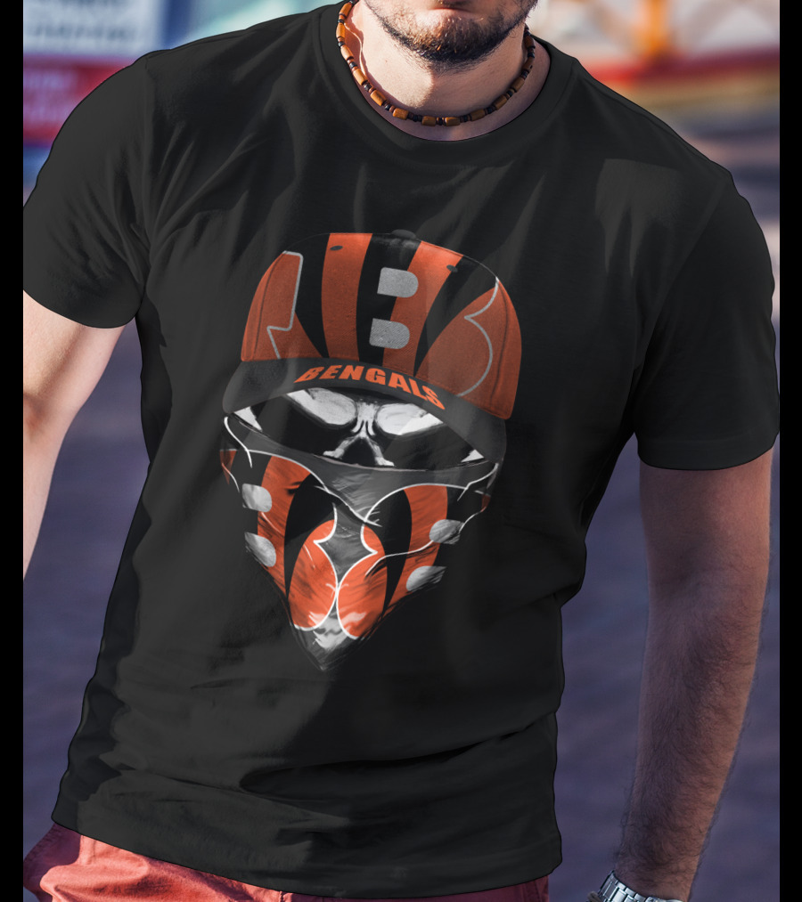 Cincinnati Bengals Hat And Mask Set With Team T-Shirt