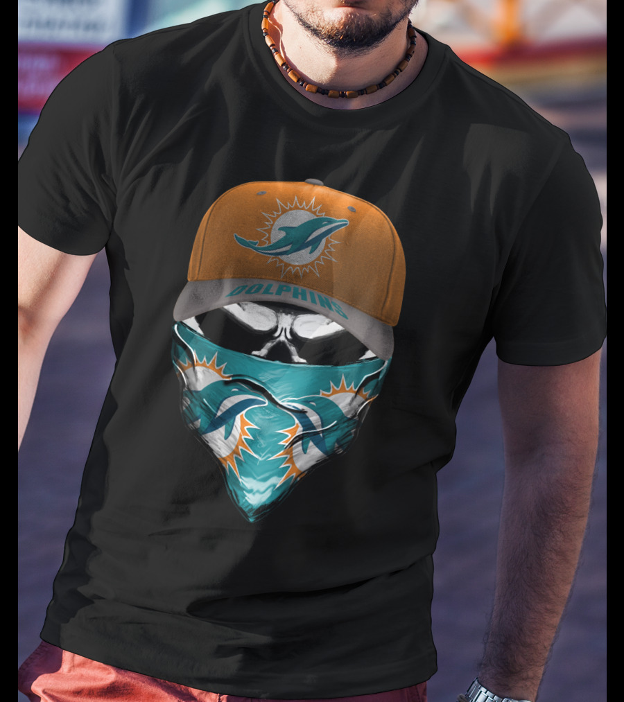 Miami Dolphins Logo Cap And Bandana Set T-Shirt