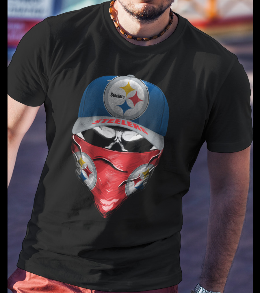 Pittsburgh Steelers Hat And Bandana T-Shirt