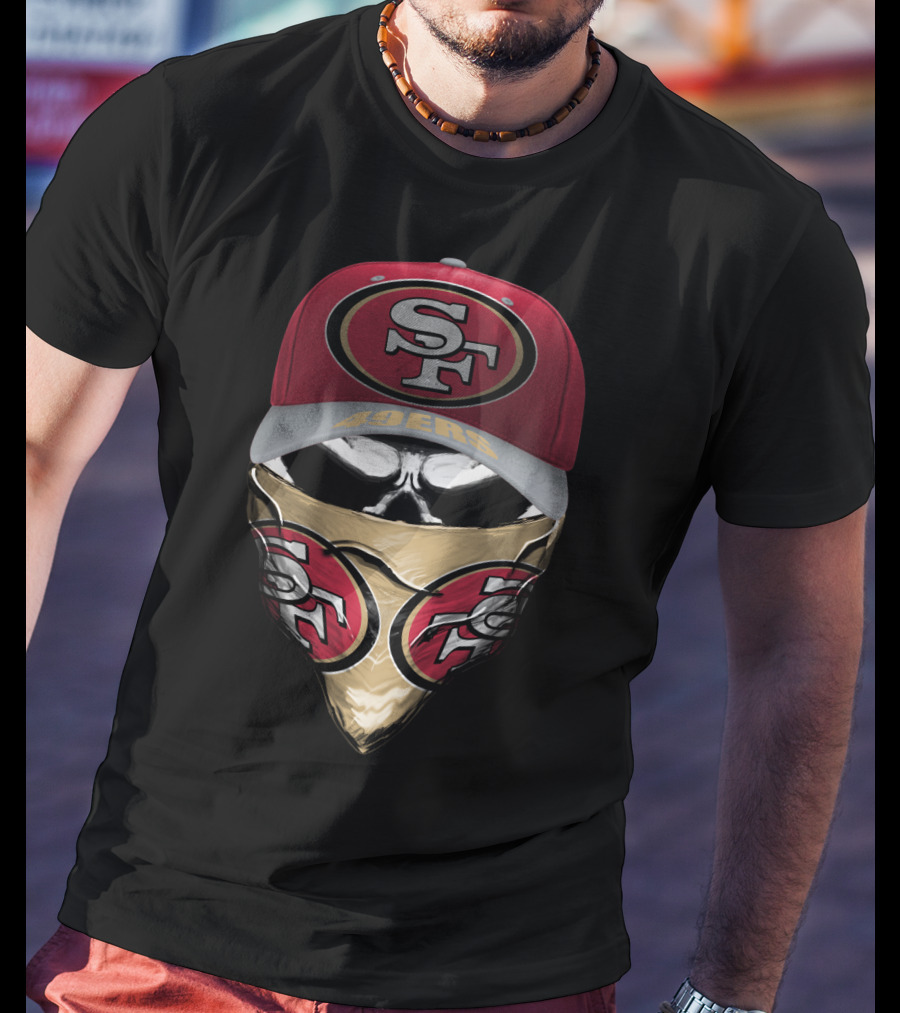San Francisco 49ers Sf Logo Hat And Mask Combo T-Shirt