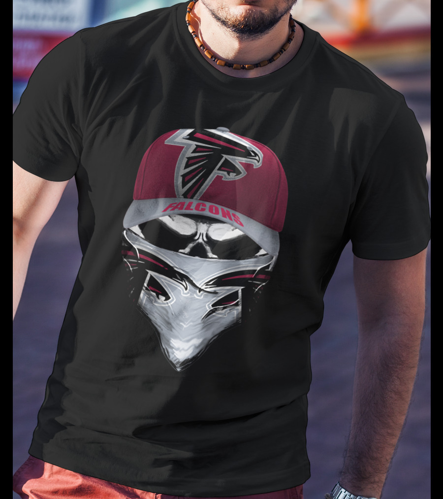 Falcons Atlanta Falcons Logo Skull Face Bandana And Cap T-Shirt