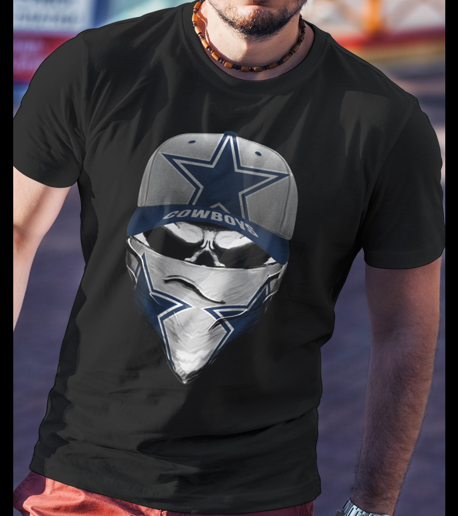 Dallas Cowboys Star Emblem Hat Bandana Skull T-Shirt