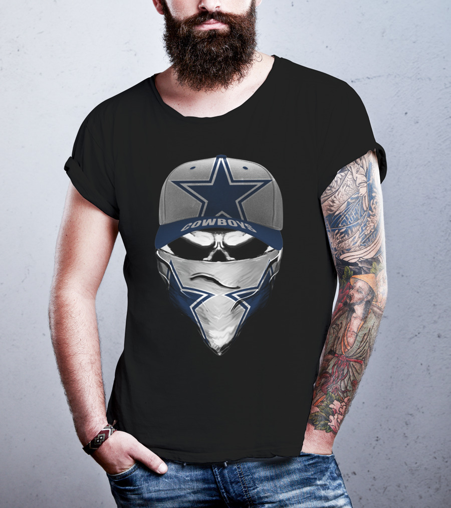 Dallas Cowboys Star Emblem Hat Bandana Skull T-Shirt