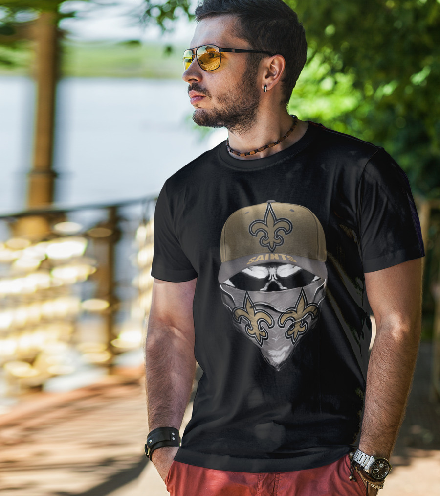 New Orleans Saints Fleur-DE-Lis Cap And Bandana Combo T-Shirt