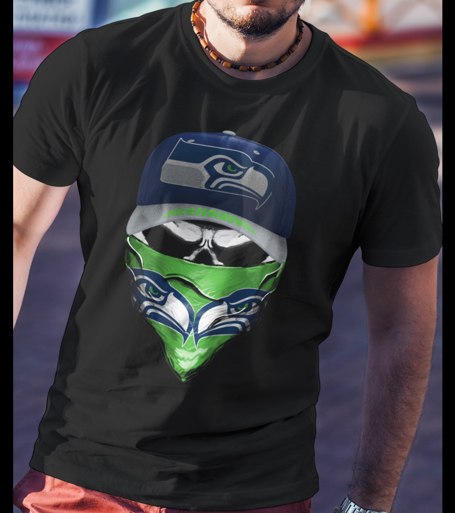 Seattle Seahawks Cap And Mask T-Shirt