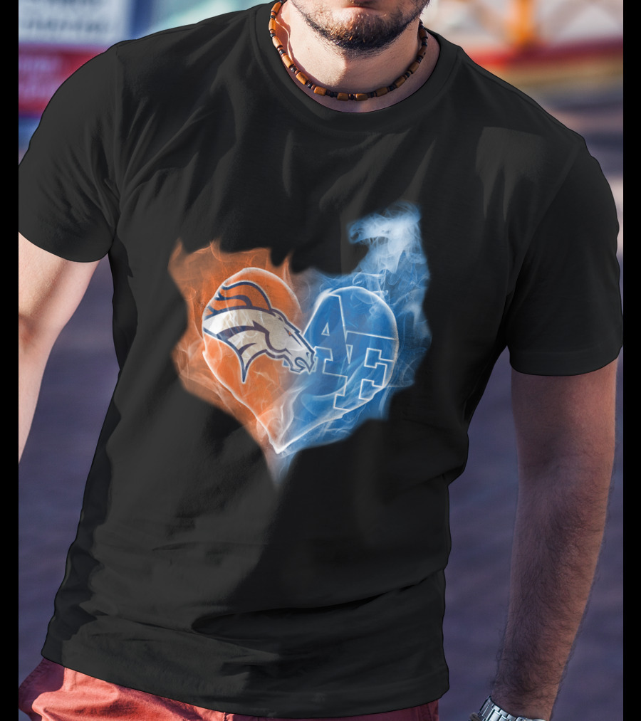 Broncos Air Force Falcons Heart T-Shirt
