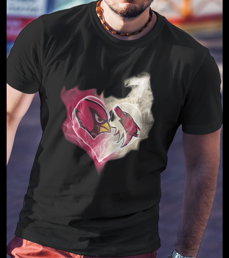 Cardinal Arizona Coyotes Heart Emblem T-Shirt