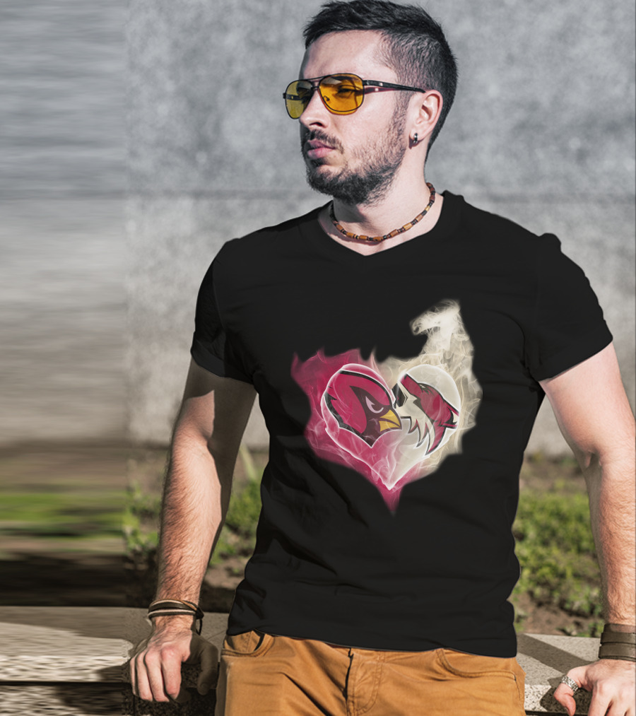 Cardinal Arizona Coyotes Heart Emblem T-Shirt