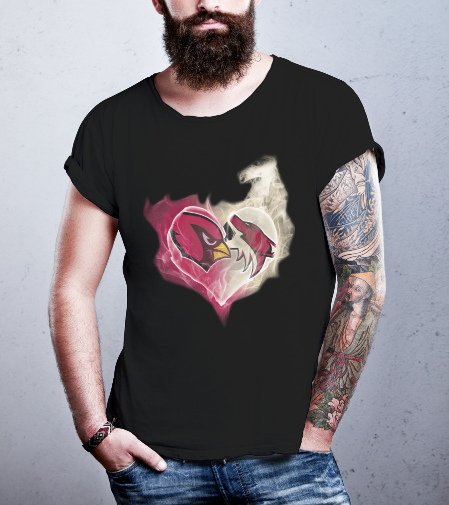 Cardinal Arizona Coyotes Heart Emblem T-Shirt
