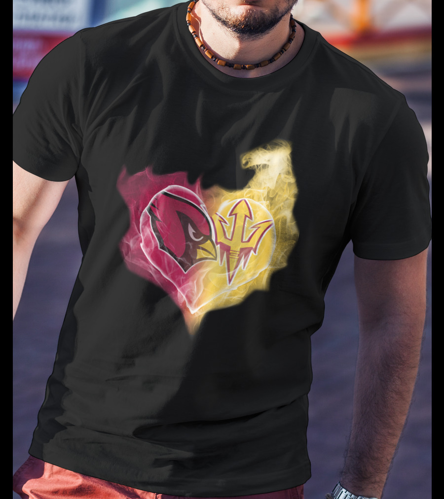 Cardinals Arizona State Sun Devils Heart T-Shirt