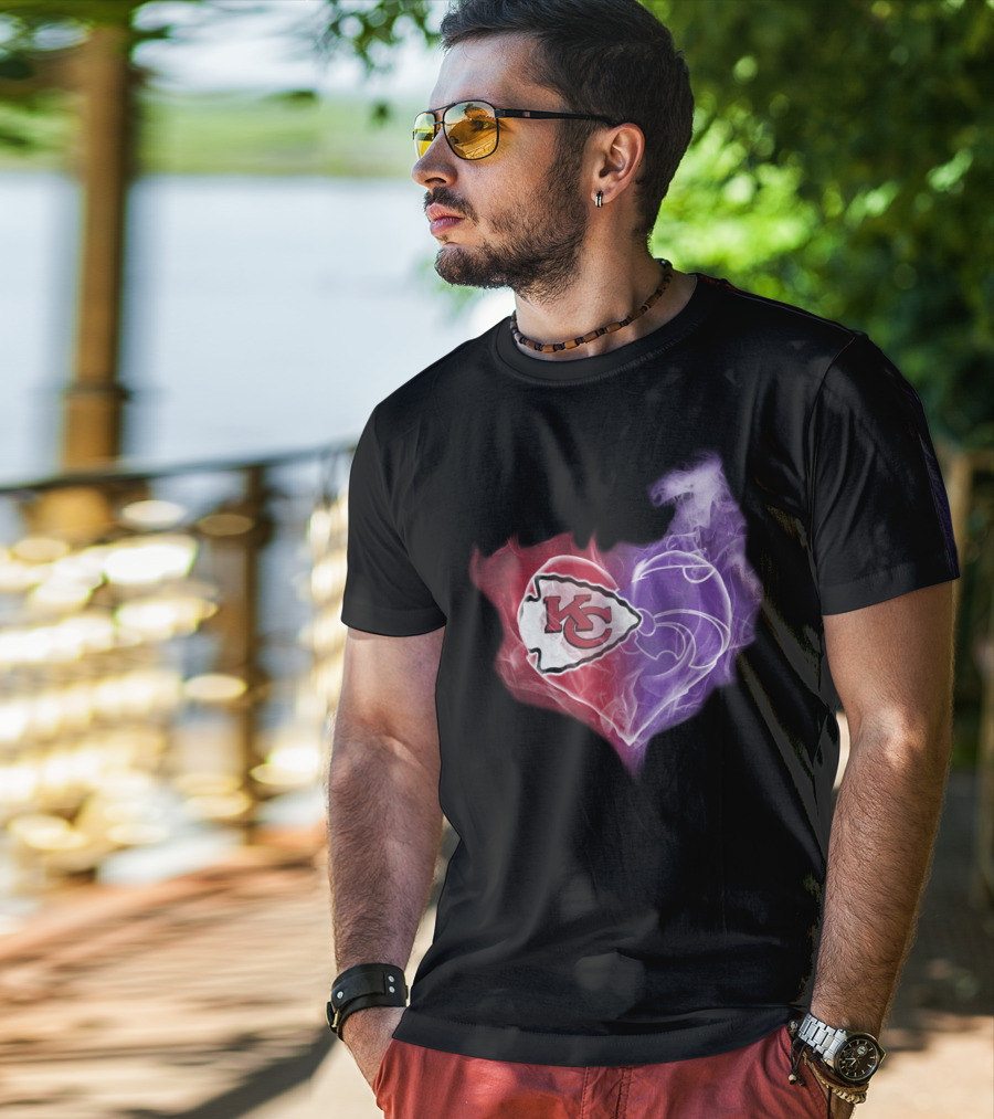 Kansas City Chiefs Kansas State Wildcats Heart T-Shirt