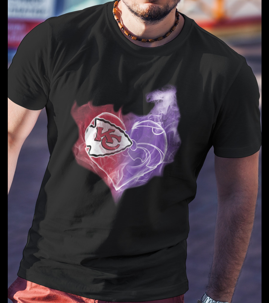 Kansas City Chiefs Kansas State Wildcats Heart T-Shirt