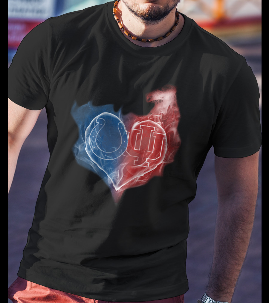 Colts Indiana Hoosiers Heart Logo Smoke T-Shirt