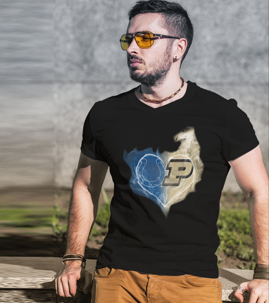 Colts Purdue Boilermakers Heart T-Shirt