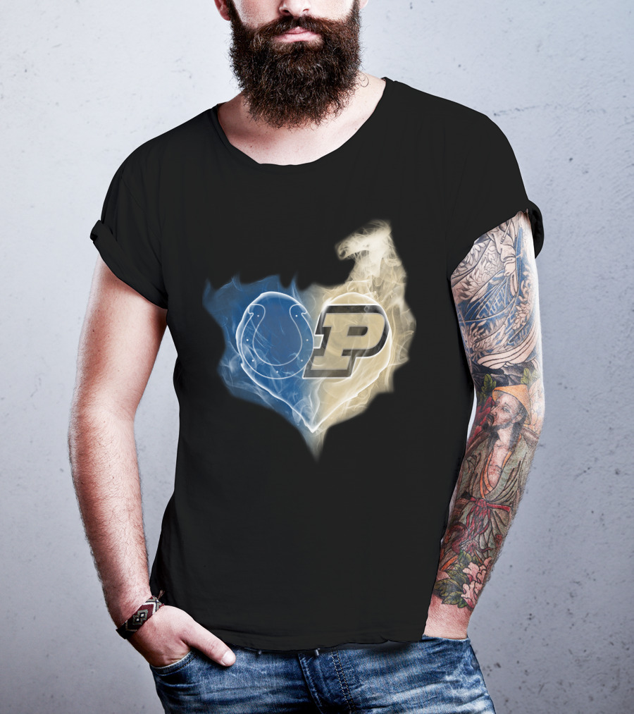 Colts Purdue Boilermakers Heart T-Shirt