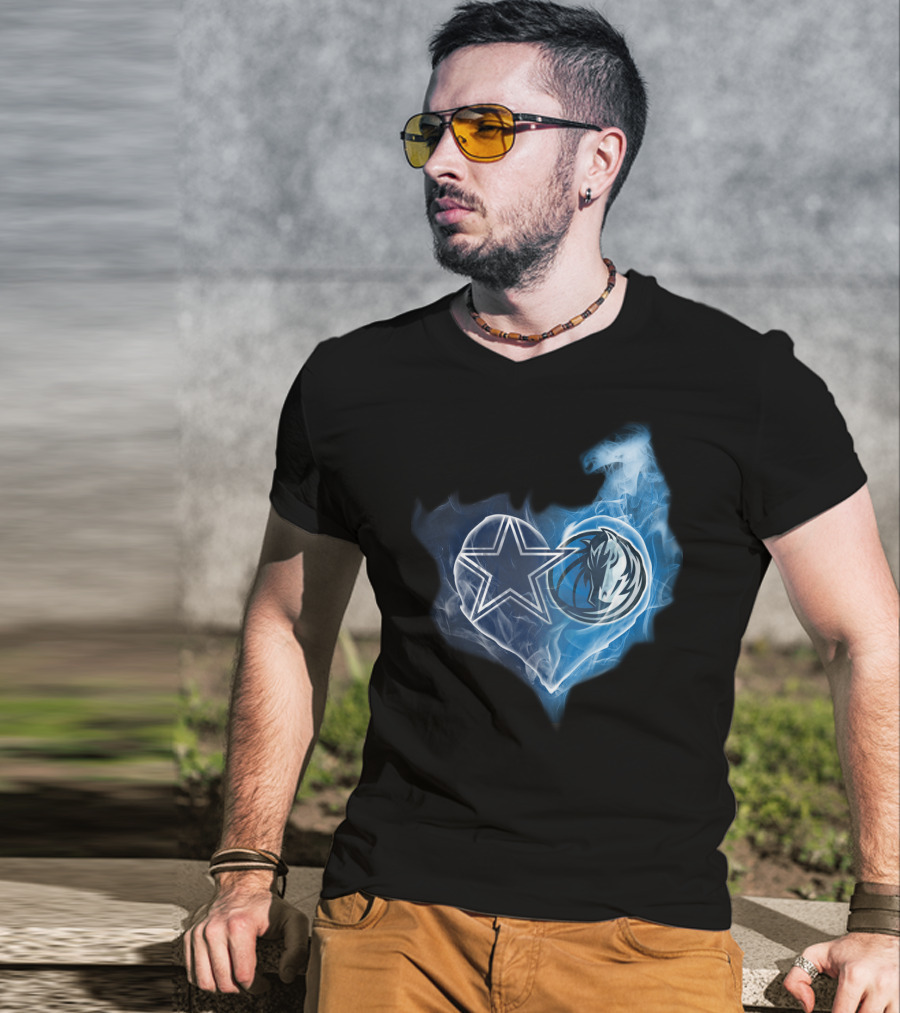 Dallas Cowboys Maverick Heart Sports Logo Collaboration T-Shirt