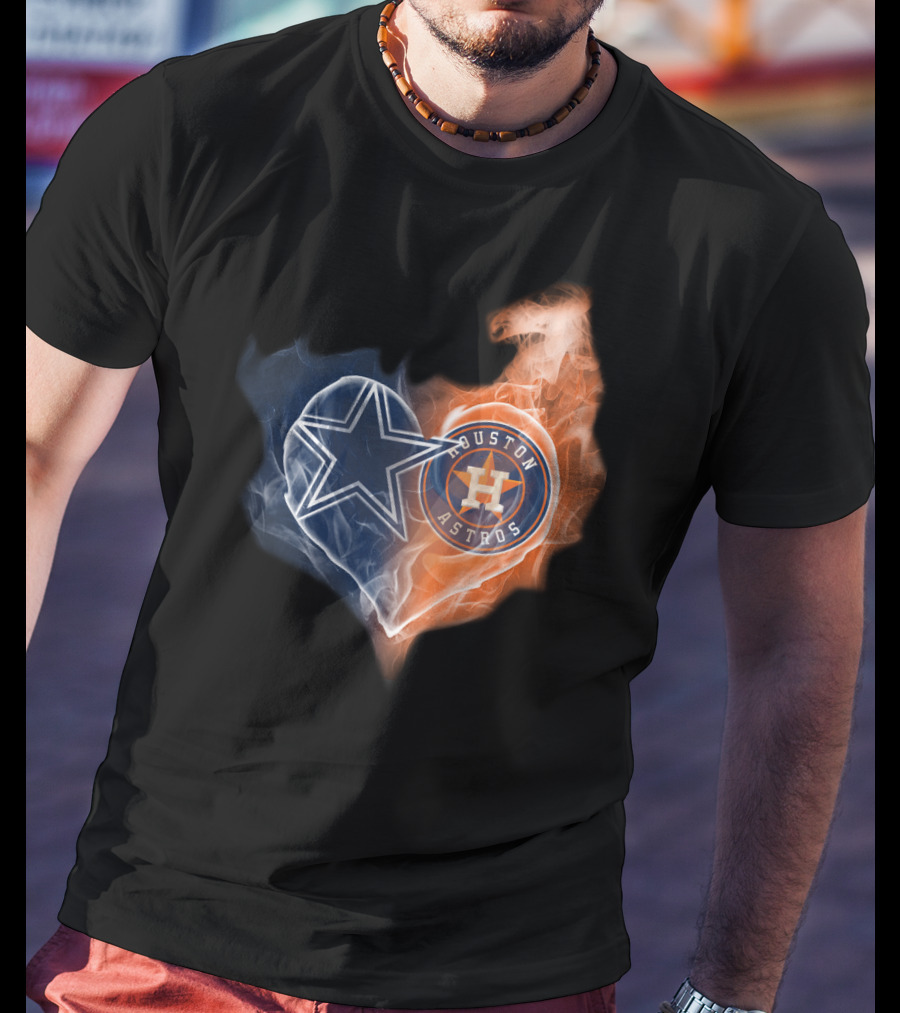 Dallas Cowboys Houston Astros Heartfire Collaboration T-Shirt