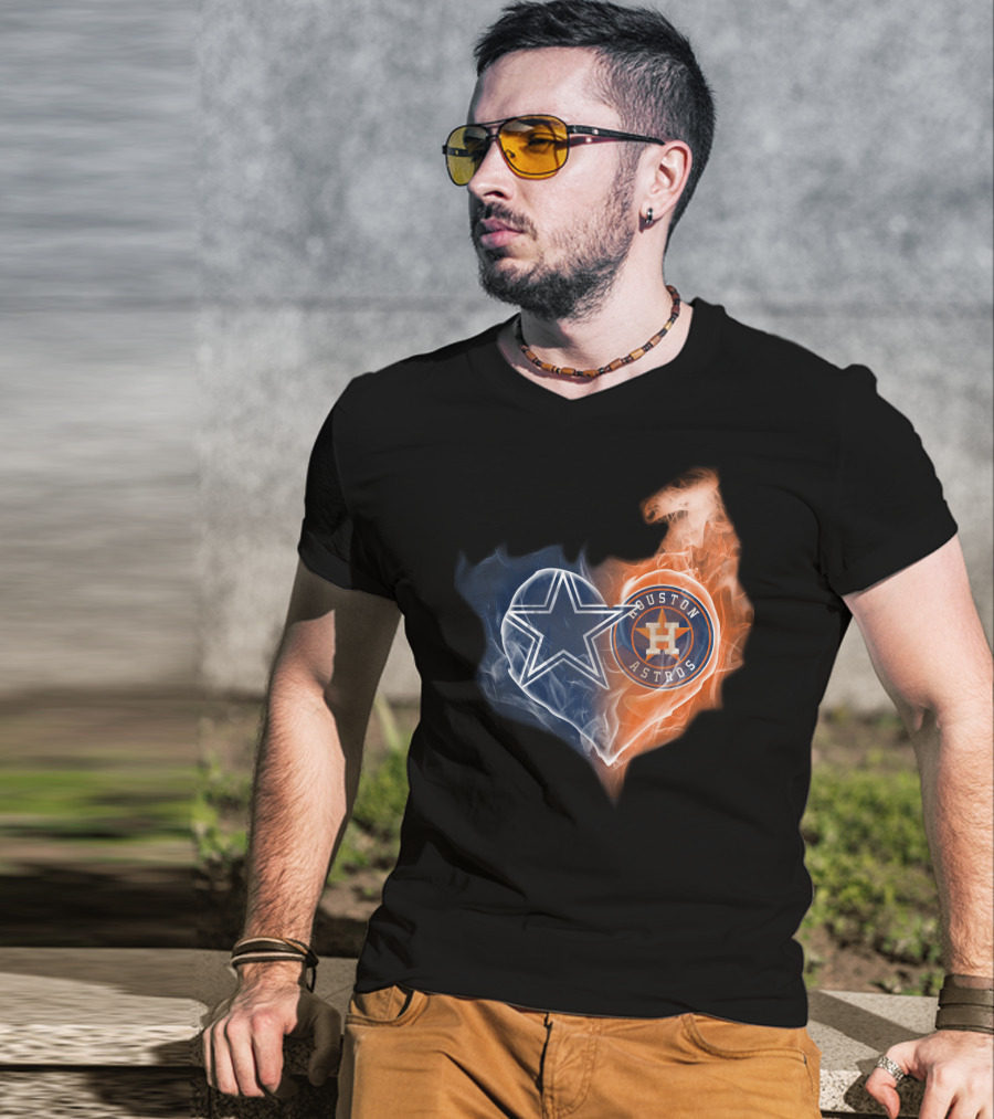 Dallas Cowboys Houston Astros Heartfire Collaboration T-Shirt