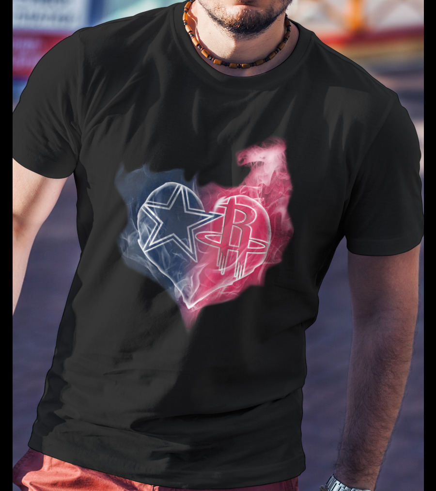 Cowboys Houston Rockets Heart T-Shirt