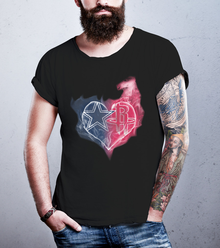 Cowboys Houston Rockets Heart T-Shirt