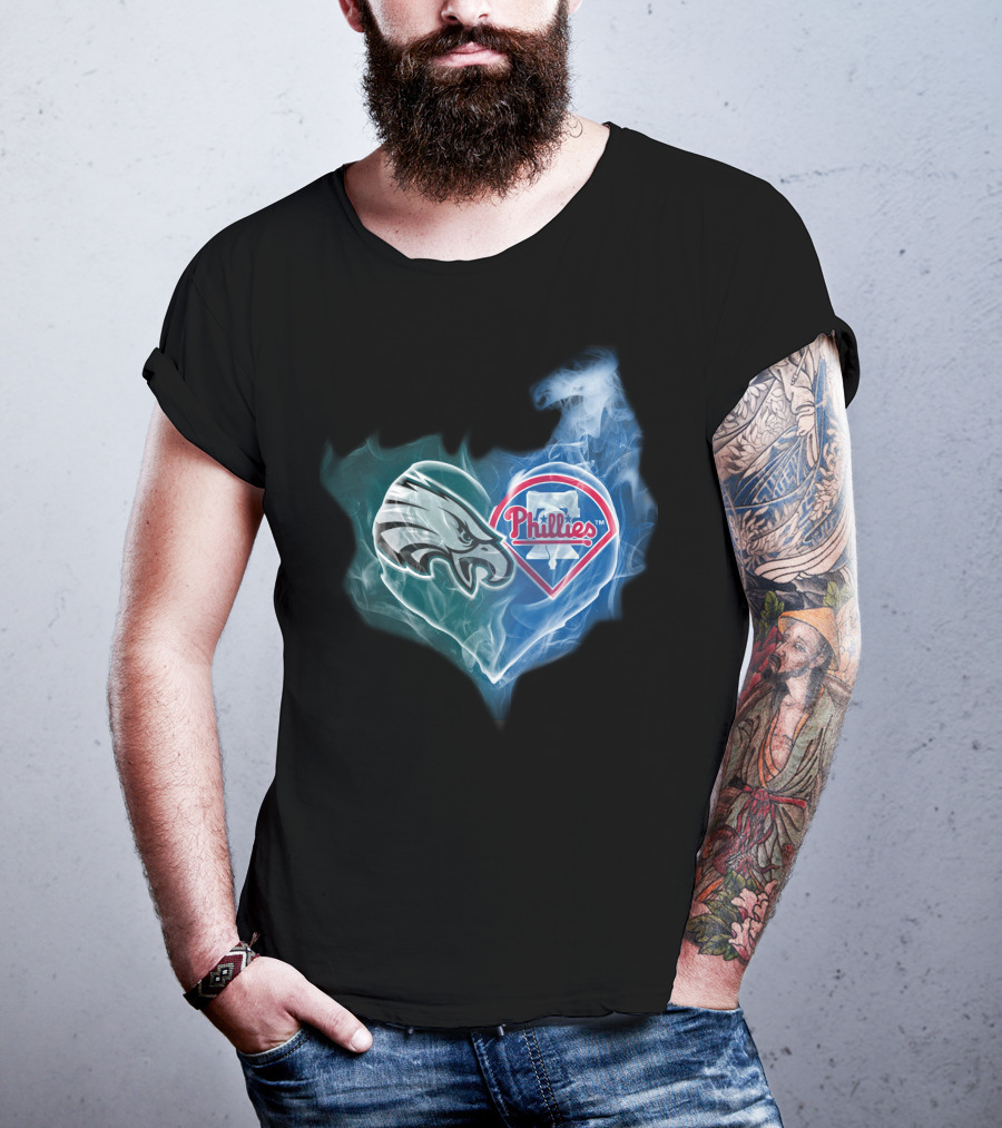 Philadelphia Eagles Phillies Heart T-Shirt