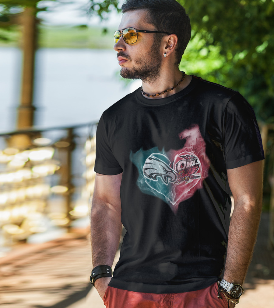 Eagles Temple Owls Heart Fusion T-Shirt