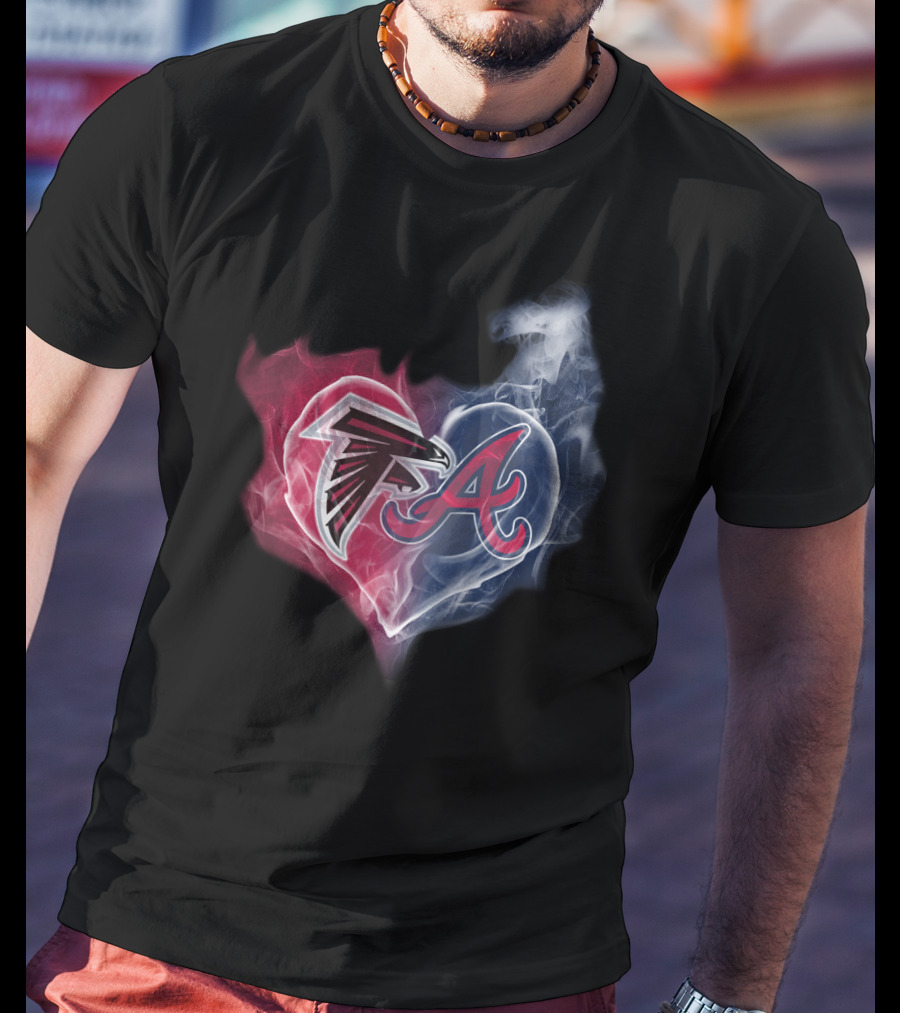 Atlanta Falcons And Braves Heart T-Shirt