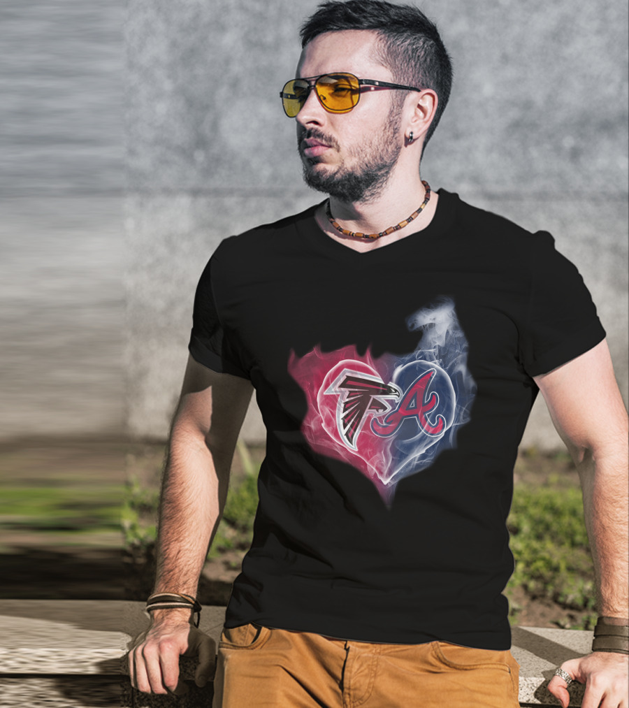 Atlanta Falcons And Braves Heart T-Shirt