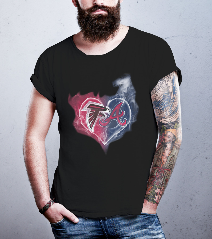 Atlanta Falcons And Braves Heart T-Shirt