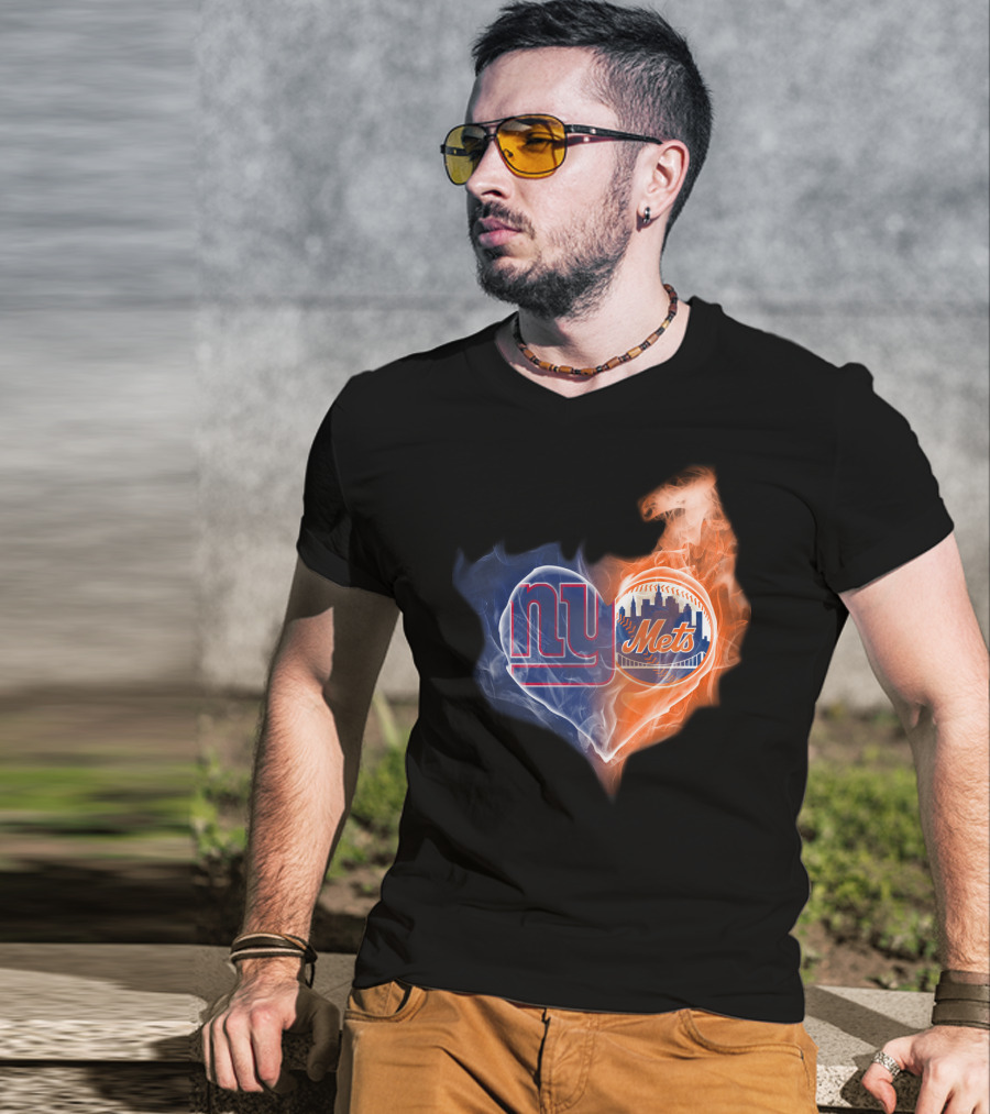 New York Giants Mets Heart T-Shirt