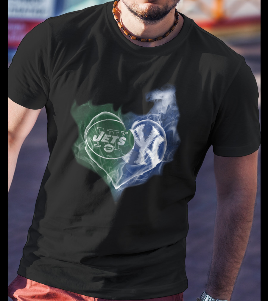 Jets Yankees Heart Smoke T-Shirt